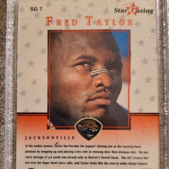 Autographed Fred Taylor 1999 Star Gazing Playoff Momentum #7 - Picture 2 of 2